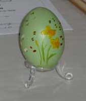 Winner of the adult egg decorating class